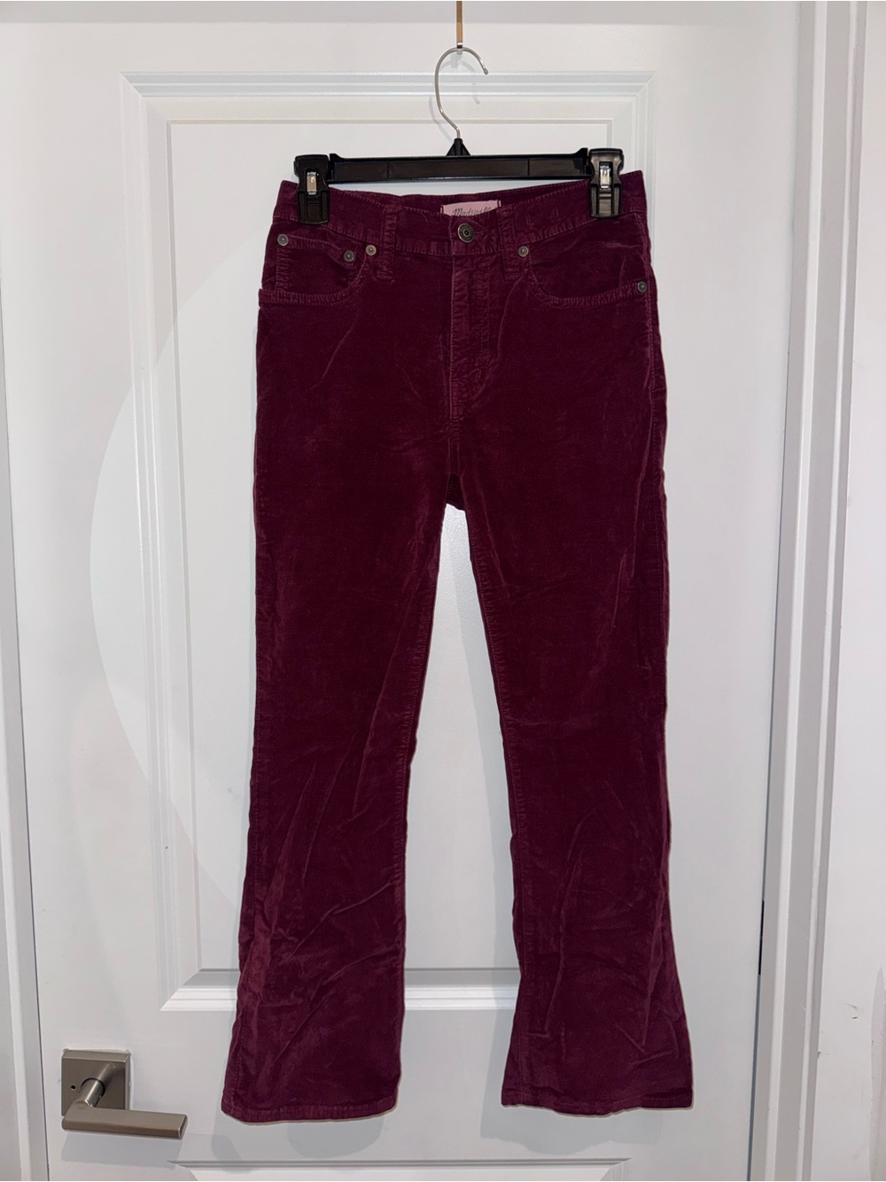Madewell Corduroy Wide-Leg Jeans in Deep Burgundy
